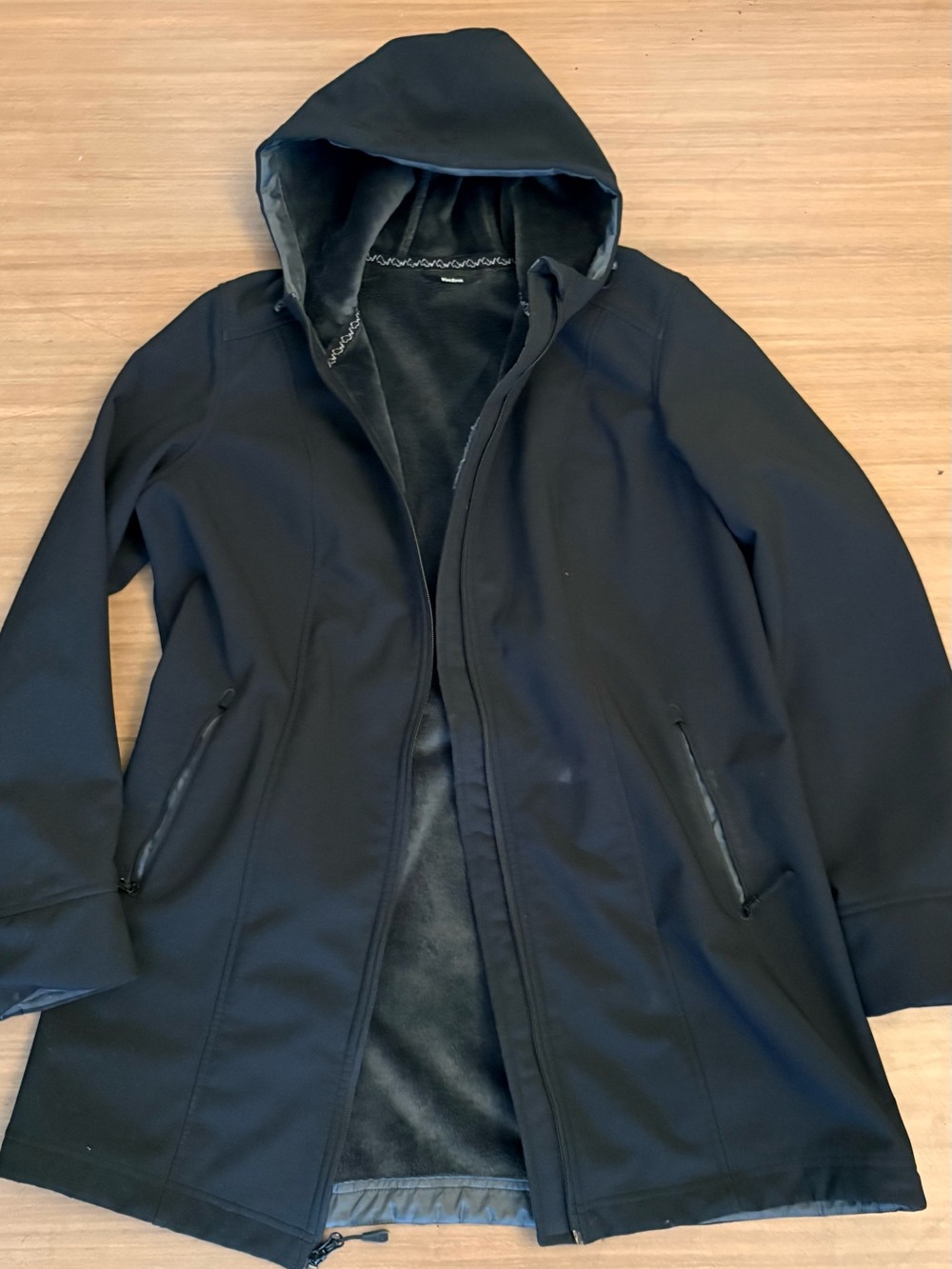 Men's Black Hooded Softshell Coat